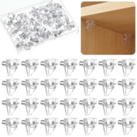 SULIKJHUI 40 Pcs Shelf Support Pegs, 5mm Shelf Pegs for Kitchen Cupboard, Sturdy Cabinet Shelives Pins for Bookshelf, Wardrobe & Modular Furniture, Easy to Install, Transparent
