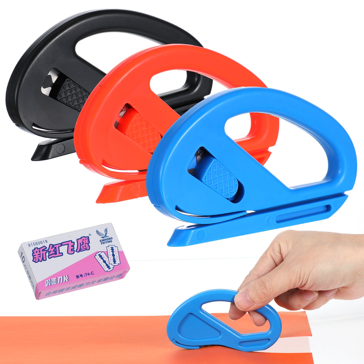 Yuanchu 3Pcs Wrapping Paper Cutter with Replaceable Blades, Sliding Gift Wrap Cutter Tools Gift Wrapping Cutter for Christmas Birthdays Holidays