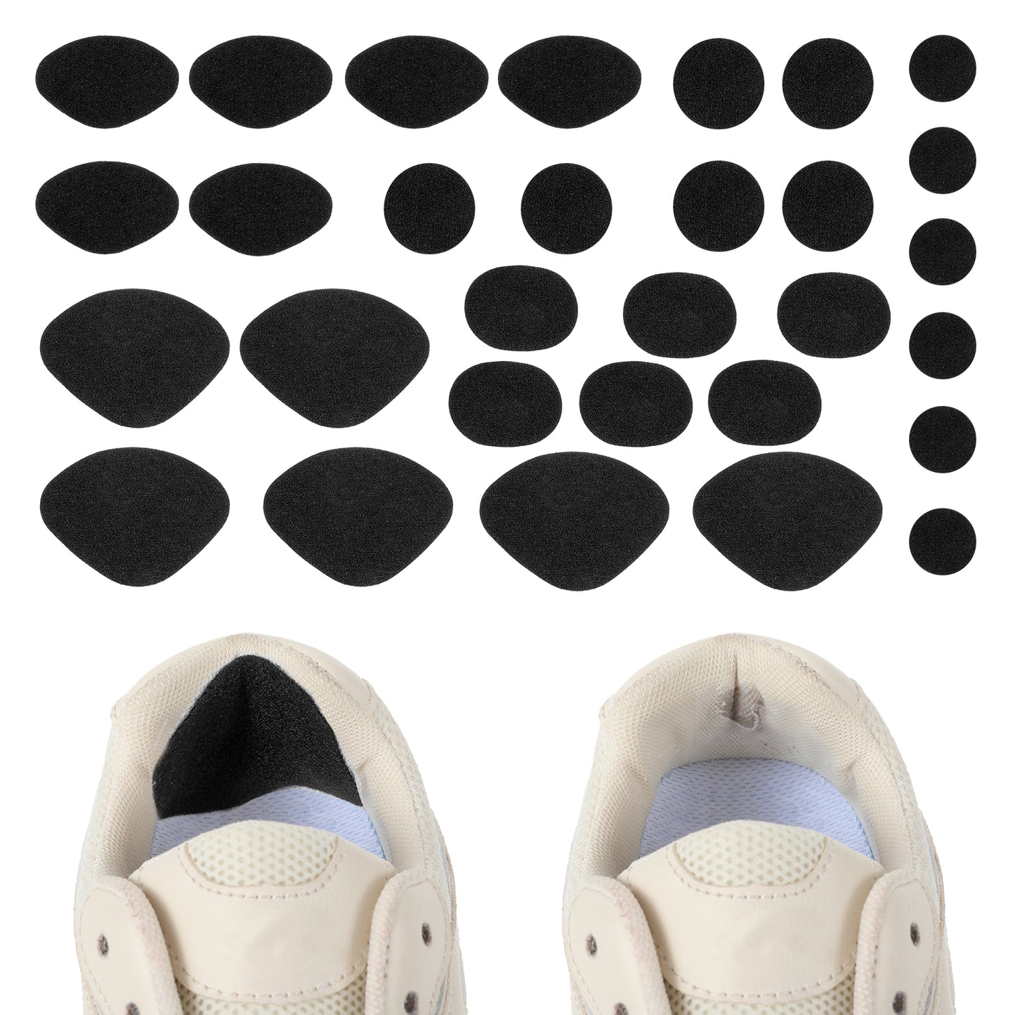 Yuanchu 15 Pair Shoe Heel Repair, Self-Adhesive Inside Shoe Patches Shoe Hole Repair Patch for Sneaker Leather Shoes(Black)