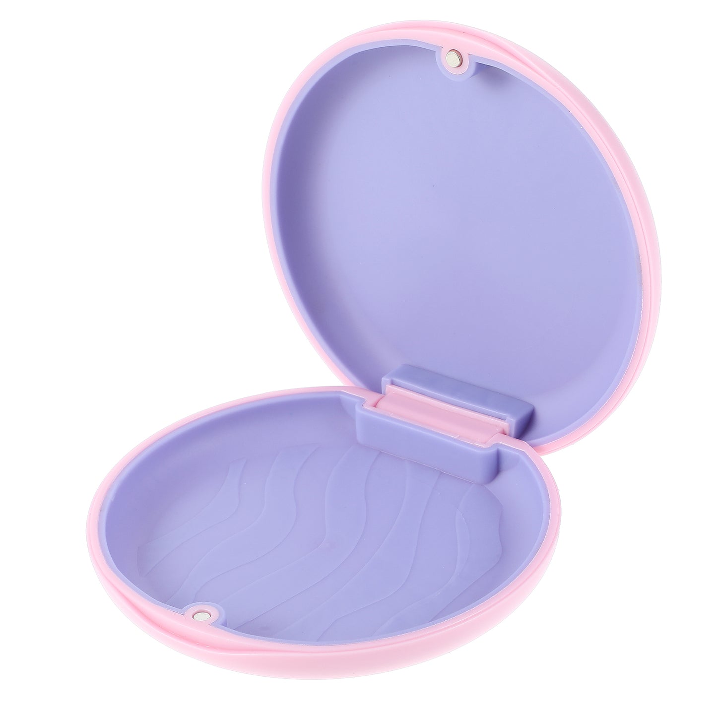 TIESOME Retainer Cases, Magnetic Closure Orthodontic Retainer Box Denture Case Slim Braces Case Night Guard Case Container Storage Holder(Pink)