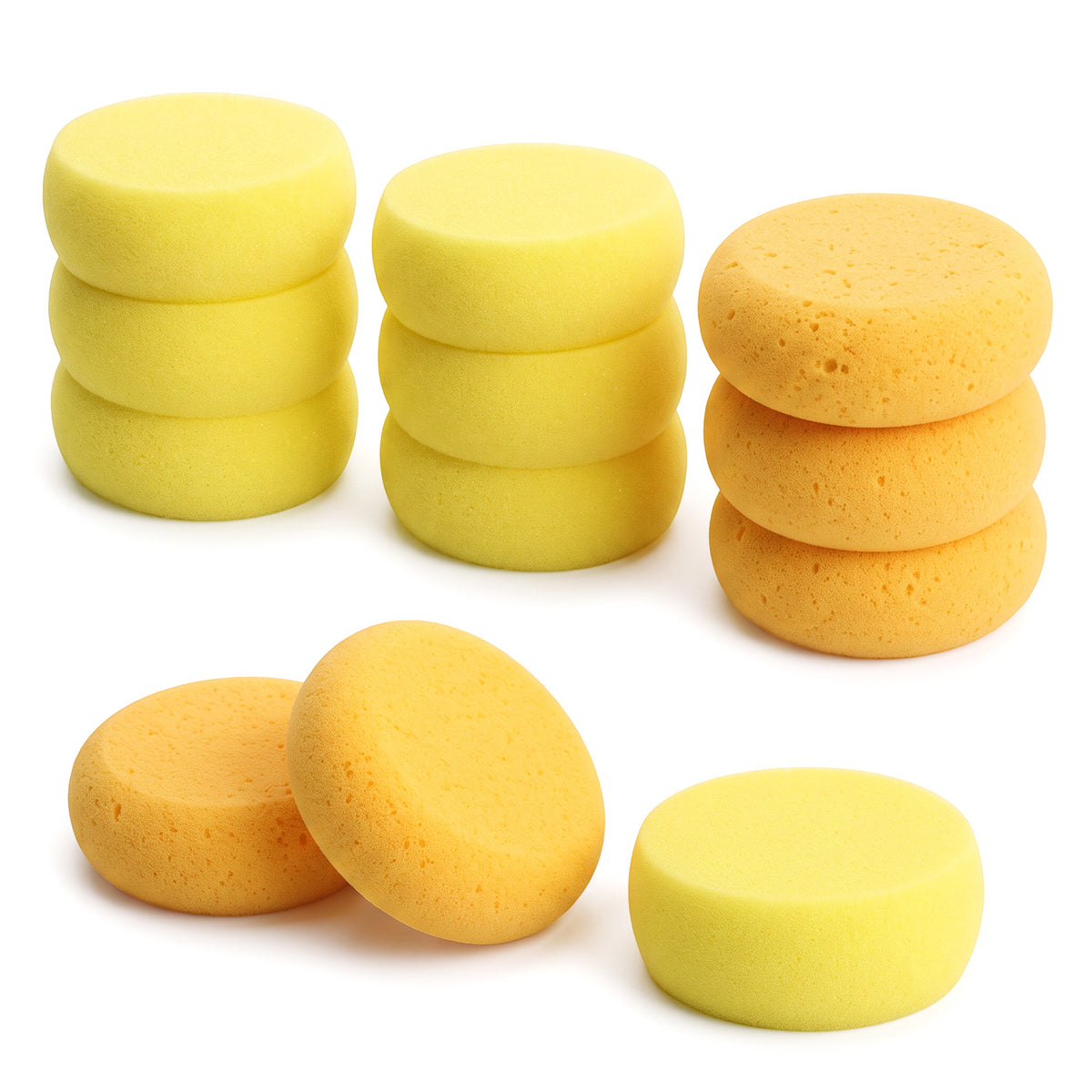 Jeffdad 12Pcs Pottery Sponges, 3inch Round Clay Sponge Painting Sponge