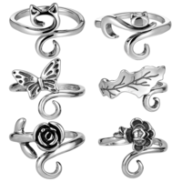 cobee 6 Pcs Crochet Ring for Finger, Adjustable Yarn Guide Crochet Rings Metal Crochets Tension Ring Braided Faster Knitting Thimbles Holders Hand Knitting Accessories for Craft Crochets Gifts