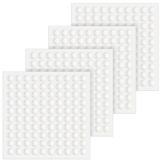 Giantree 400 Pcs Clear Rubber Feet, Small Self-Adhesive Clear Rubber Bumpers Non-Slip Cabinet Door Stoppers, Furniture Buffer Hemispherical Silicone Pads for Door Furniture(8 × 1.5mm)