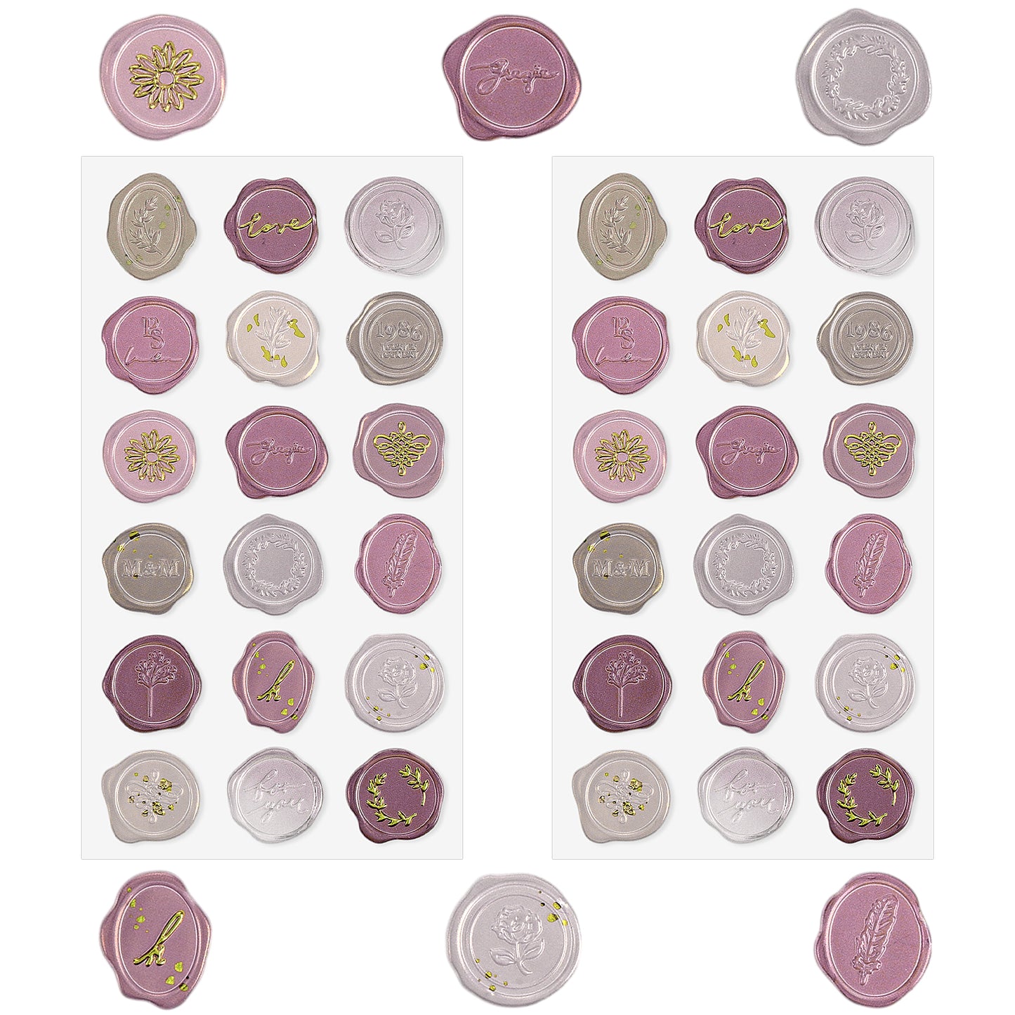 TIESOME 36 Pcs Wax Seal Stickers, Handmade Self Adhesive Wax Stickers Envelope Seal Stickers Vintage Wax Seal Dripping Glue Sticker for Wedding Party Birthday Invitaion Envelopes Gift Wrapping(A)