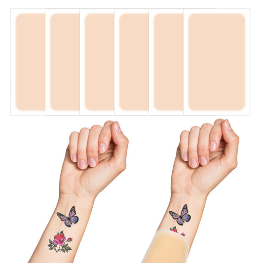 LIQWEI 6 Pcs Invisible Tattoo Cover-Up Patch, Waterproof Tattoos Cover Up Tape, Tattoos Stickers Suitable For Tattoo Scar And Birthmarks