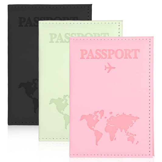 BOHU 3 Pack Passport Holder for Travel, Passport Wallet Cover Case Travel Passport Holder Passport Book Holders for Women and Men Travel Must Haves Accessories