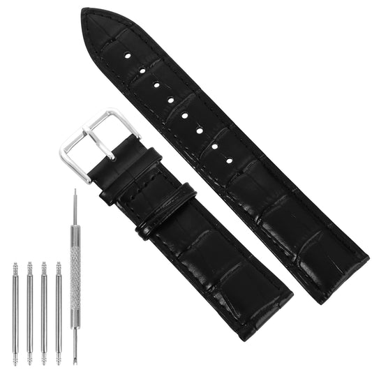 HJZHII Quick Release Watch Bands Alligator Embossed Watch Band Replacement Leather Smart Sport Watchband for Men Women(22mm)
