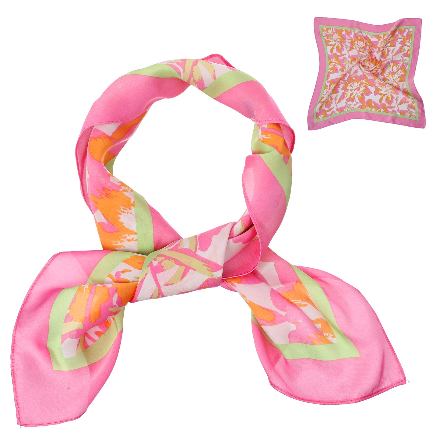 LXUEJIE Square Satin Head Scarf for Women, 27.5" Pink Square Silk Like Head Scarf Fashion Square Silk Scarf for Bag Hair Scarves Hair Wraps Valentines Day Gifts