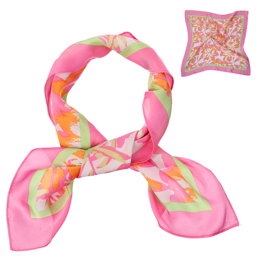 LXUEJIE Square Satin Head Scarf for Women, 27.5" Pink Square Silk Like Head Scarf Fashion Square Silk Scarf for Bag Hair Scarves Hair Wraps Valentines Day Gifts