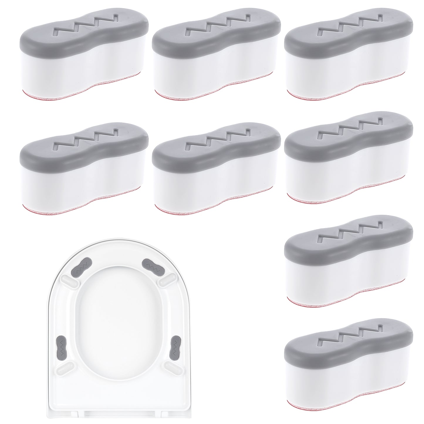 HJZHII 8 Pcs Toilet Seat Bumpers, Universal Buffer Toilet Lid Bumpers for Bidet Strong Adhesive Toilet Seat Spacers Bidet Height-Increasing Pads Replacement
