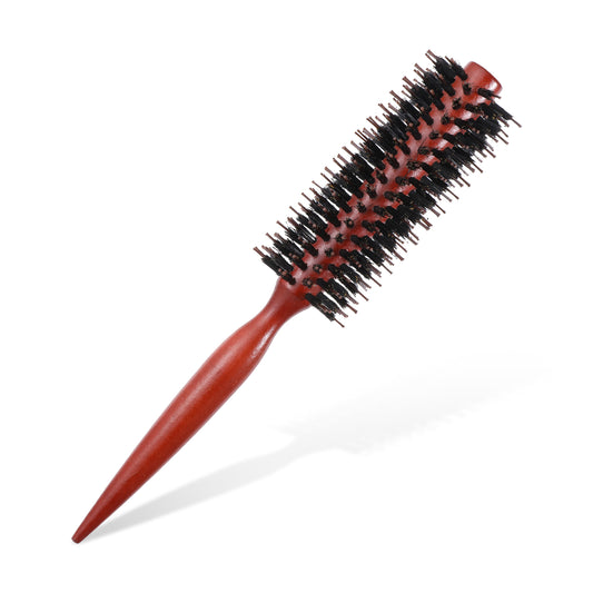 LIQWEI Small Boar Bristle Round Brush, Small Round Brush, Boar Bristle Hair Brushing, Roll Brushes for Blow Drying, Travel Brushes for Women for Wet or Dry Hairs for Styling Short, Fine Hair