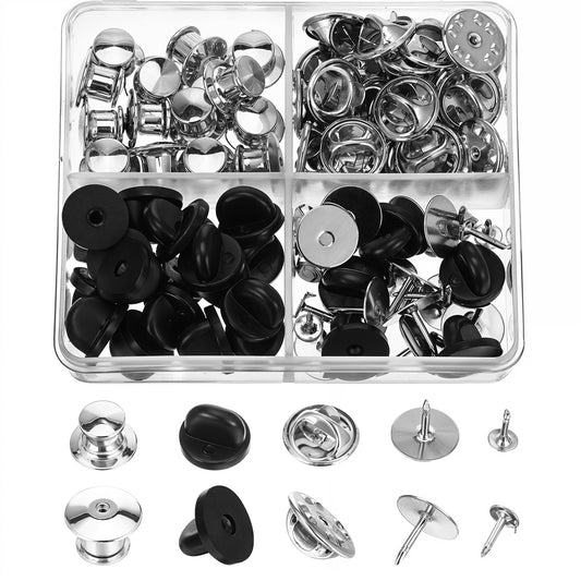 Giantree 90 Pcs Pin Backs Locking Pin Keepers, Rubber Pin Backs, Replacement with Blank Pins, Butterfly Clutch Tie Tacks Pin for Brooch Pins, Lapel Pins, Enamel Pins and Hat Pins