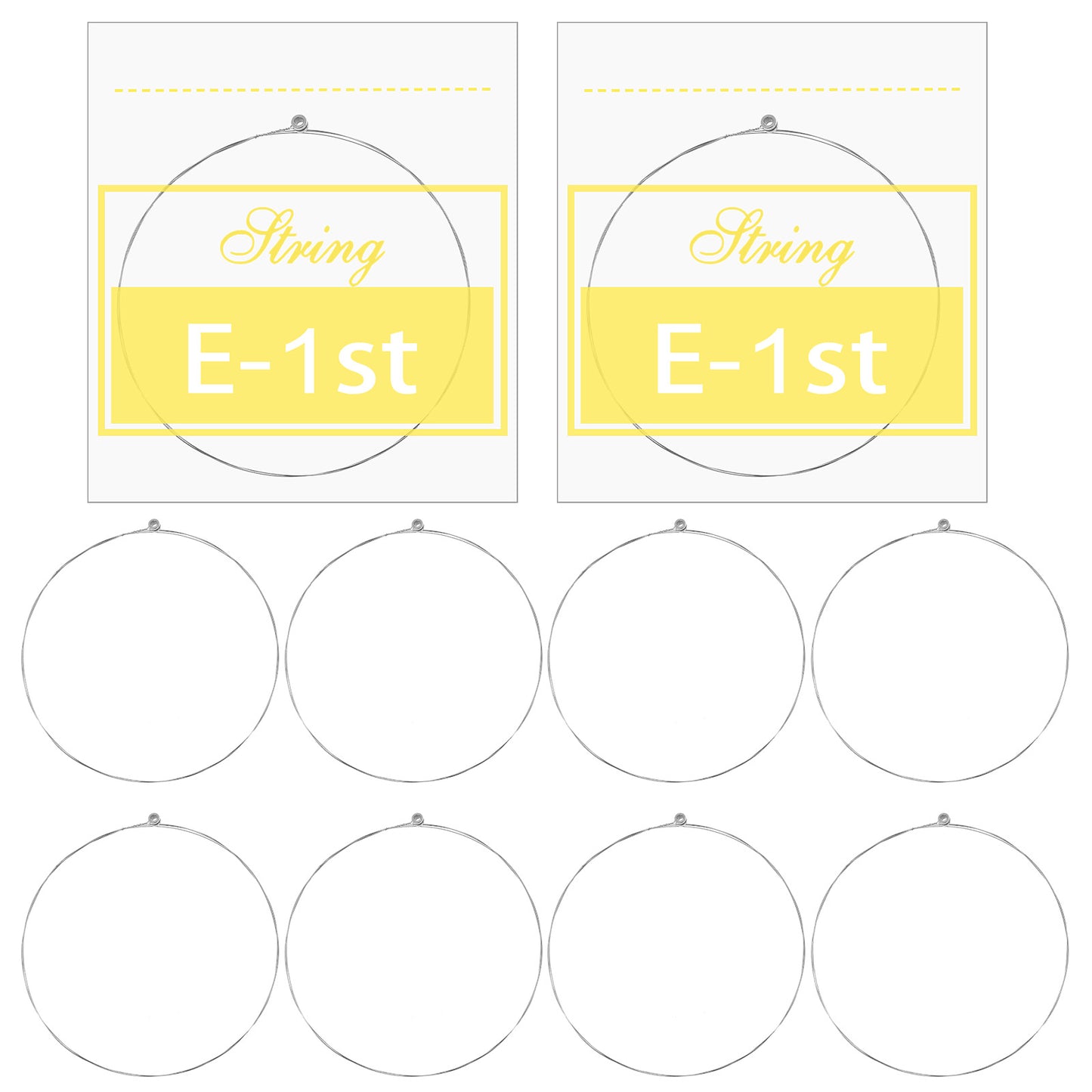 LXUEJIE 10 Pack Acoustic Guitar High E Strings, Light Tension Acoustic Guitar Strings Bright and Well Balanced Guitar Replacement String Rust-Prevent Guitars String E1st Brass Acoustics Tone High E1st