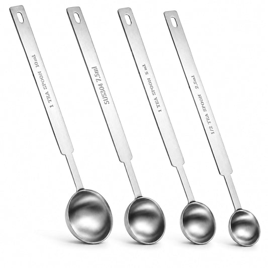 4 Pcs Measuring Spoons Set, Stainless Steel Teaspoon Scoop