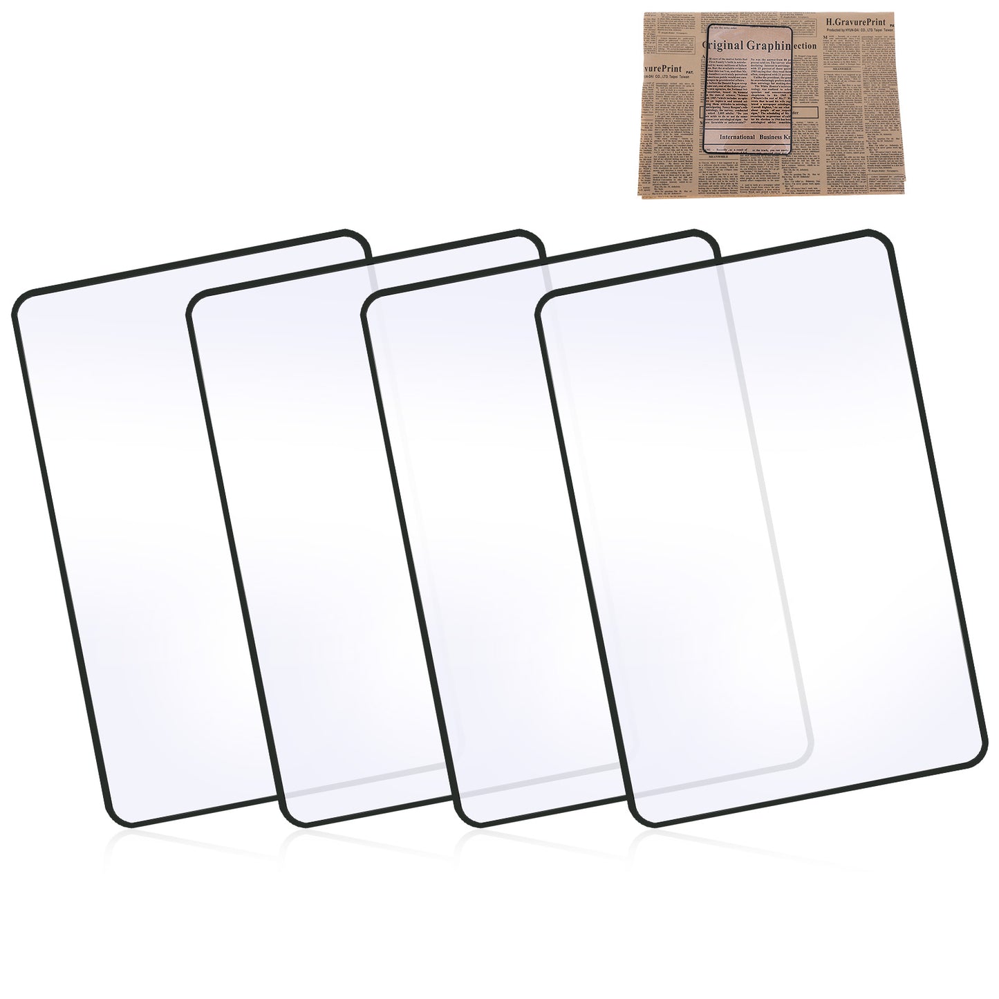 TIESOME Page Magnifying Sheet, 4 PCS 3X Lightweight Full Page Magnifier Clear Optical PVC Fresnel Lens Bookmark Flat Magnifier for Elderly and Shortsighted Reading Small Prints Maps Books Newspaper