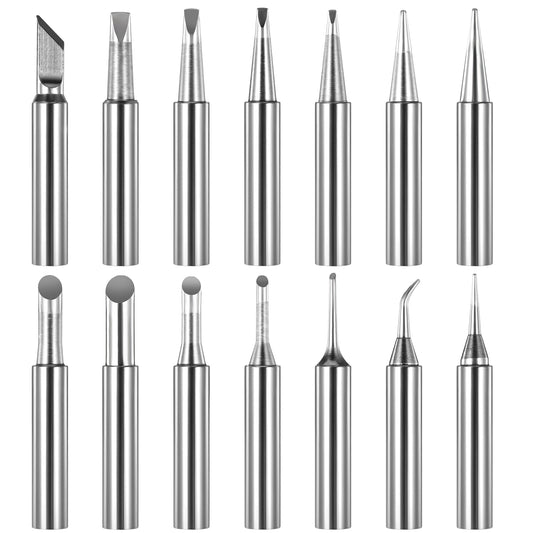 MBAIYO 14pcs 900M Soldering Iron Tips, Universal Replacement Solder Tips Soldering Tips Solder Iron Tips Fit Most Soldering Stations Soldering Iron Accessories