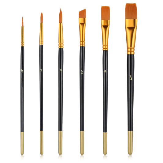 HJZHII 6 PCS Food Paint Brushes, Cake Painting Brushes Set Cooking Paint Brush Multifunction Cake Decorating Brush for Cookie Cake Pastry Baking