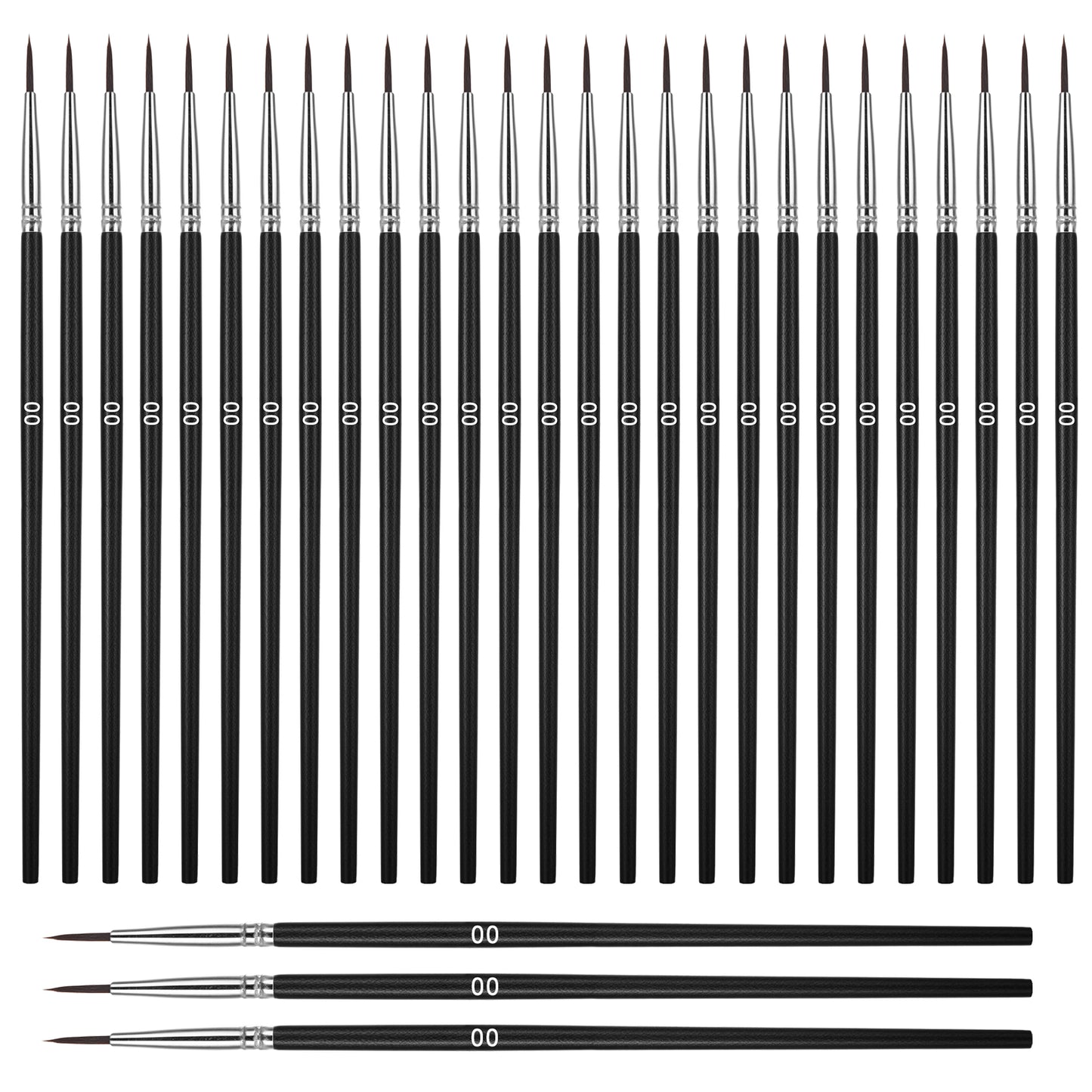 Giantree 30 Pcs Tiny Detail Paint Brushes Set, Micro Small Paint Brush, Mini Miniature Thin Fine Tip Liner Paintbrushes for Nail Art Watercolor Crafts Oil Acrylic Painting Models Detailing Sculpt