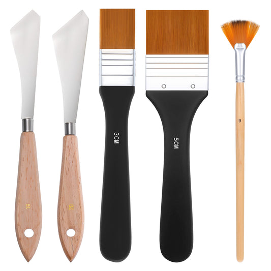 Giantree 5Pcs Painting Knife Set, Palette Knife Oil Paint Brushes Sets, Oil Painting Supplies Painting Kit, Pallet Knife Paint Knife Pallet Knife for Acrylic Paint for Oil Canvas Acrylic Painting