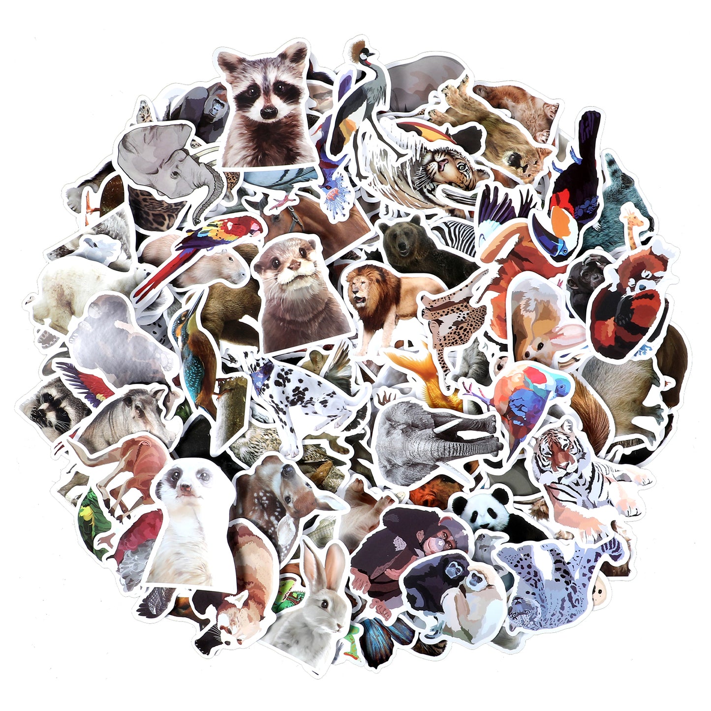 Yuanchu 200 Pcs Cute Animal Stickers, Waterproof Vinyl Stickers Kawaii DIY Decorative Animal Sticker Animal Decal for Laptop Phone Luggage Water Bottle Skateboard