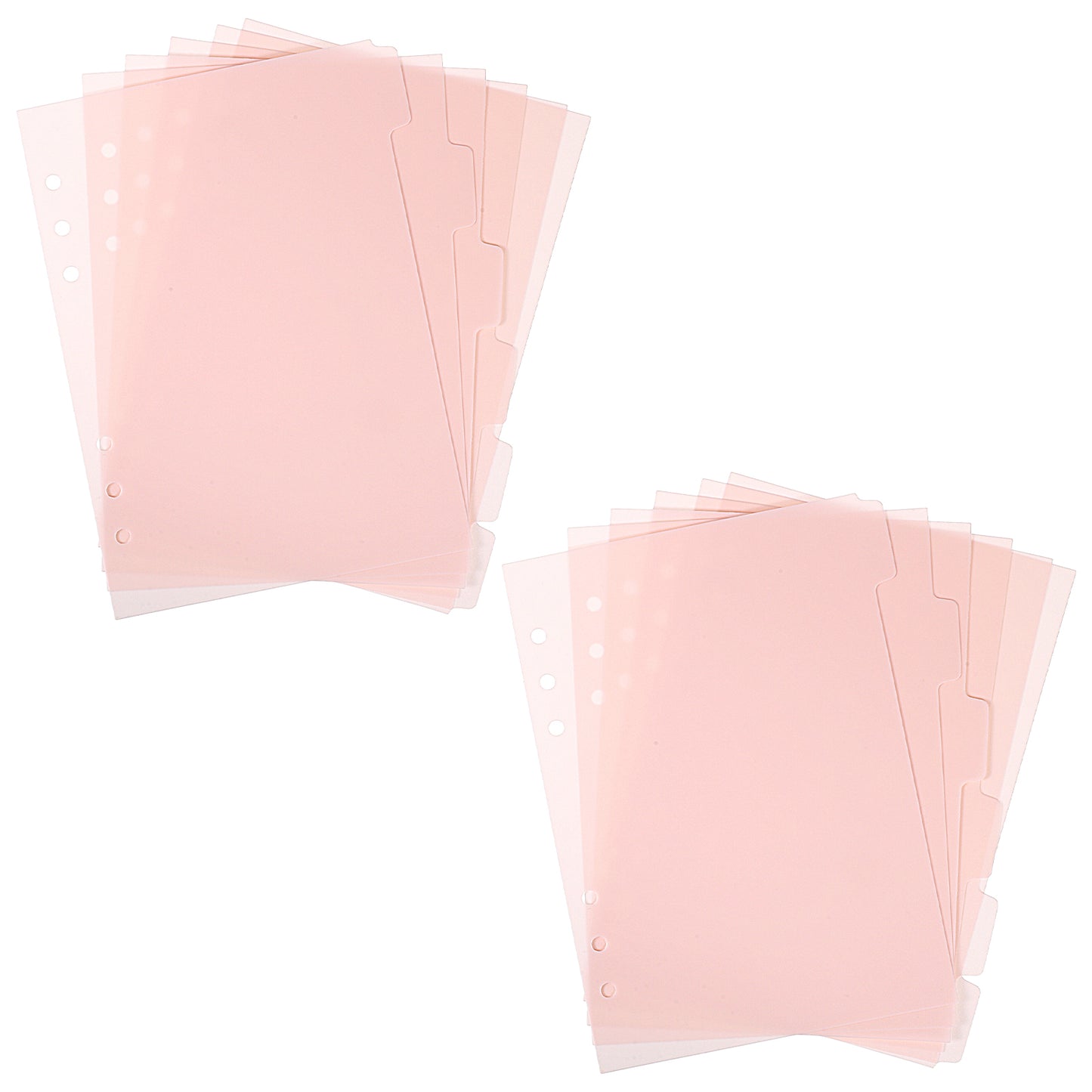 TIESOME 6 Ring BBinder Dividers with 12 Tabs, A5 Pink Plastic Binder Index Dividers Binder Aesthetic Dividers Pages for Notebooks and Binders,Tabs for Binder