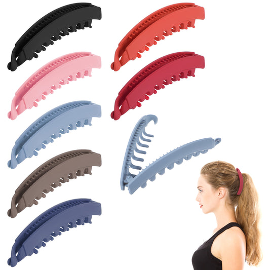 AOZUO 7PCS Large Banana Clip, 5.1" Banana Claw Clips Long Big Banana Hair Comb Fish Grip Vintage Clincher Combs Tool Ponytail Holders Hair Accessories Gifts for Women Girls Thin Fine Thick Curly Hair