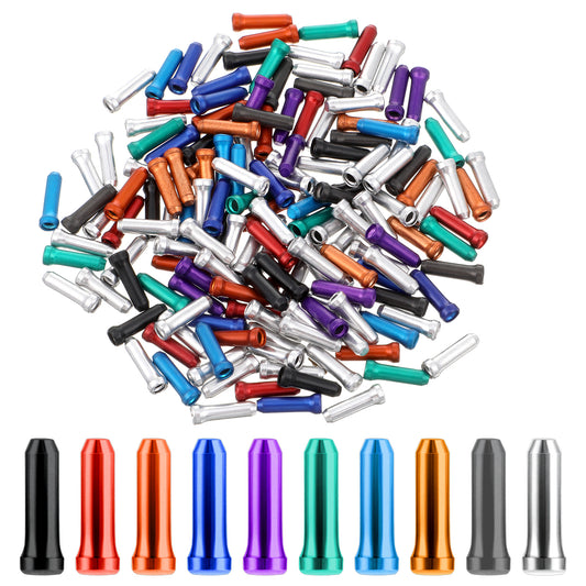 MBAIYO 150 Pcs Bike Cable End Caps, Colorful Bicycle Brake Tips Crimps