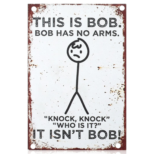 Amaxiu 'This Is Bob' Funny Metal Sign,15 x 10cm Retro Vintage Tin Wall Plaque for Man Cave, Pub Shed Garage Funny Signs Decor – Wall Plaques Hilarious Father’s Day Gift