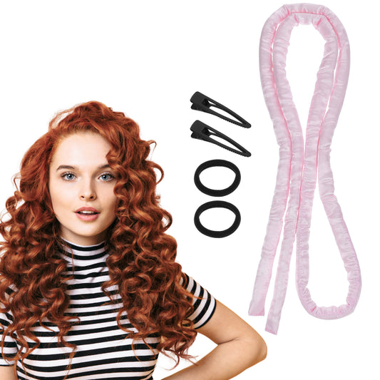 AOZUO Heatless Curling Rod Headband, Heatless Hair Curler Heatless Curls Overnight for Short Long Hair No Heat Overnight Curls with Thin Curlers to Sleep In for Short Hair(Pink)