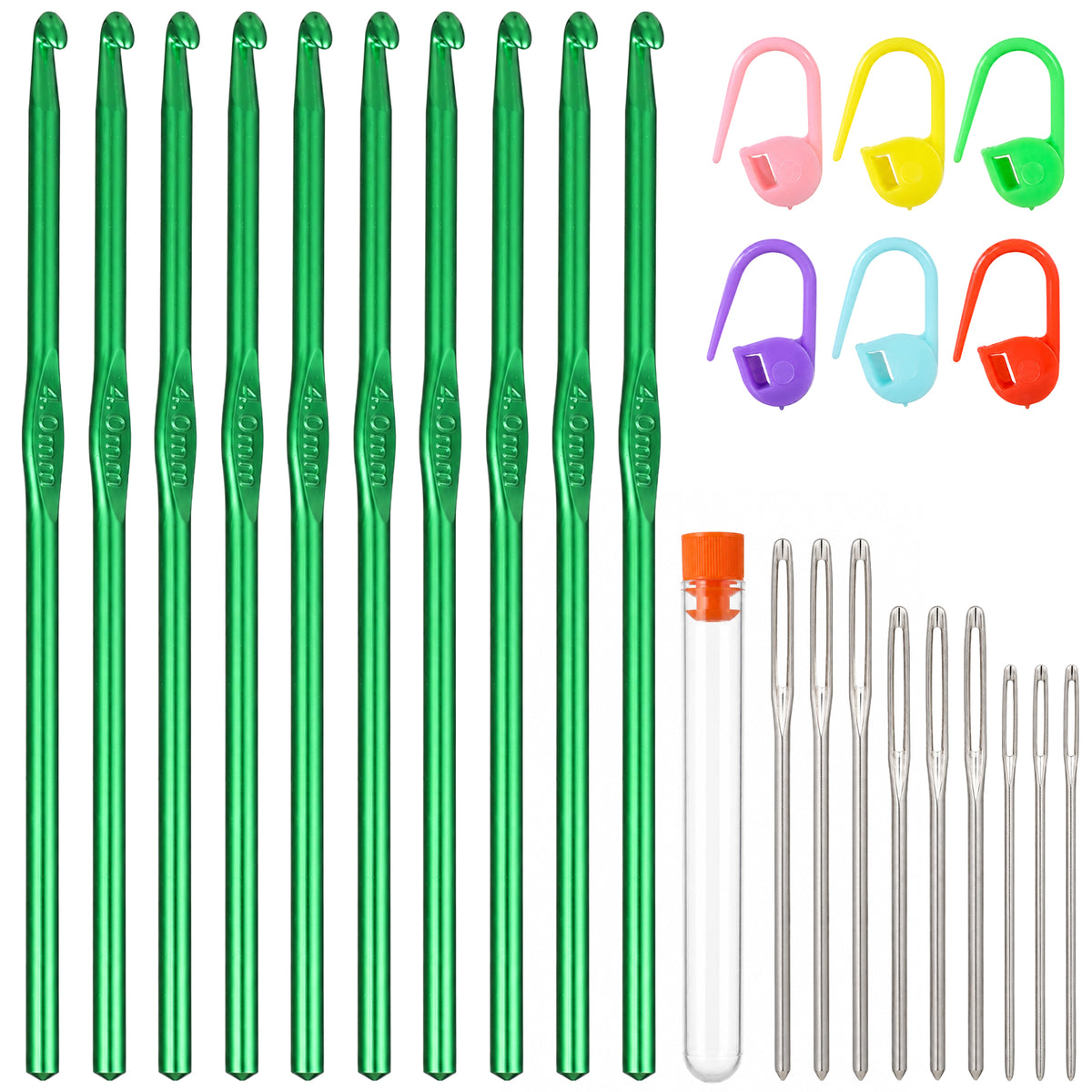 DOPENSPI Crochet Hooks Set 9PCS Knitting Needles Kit