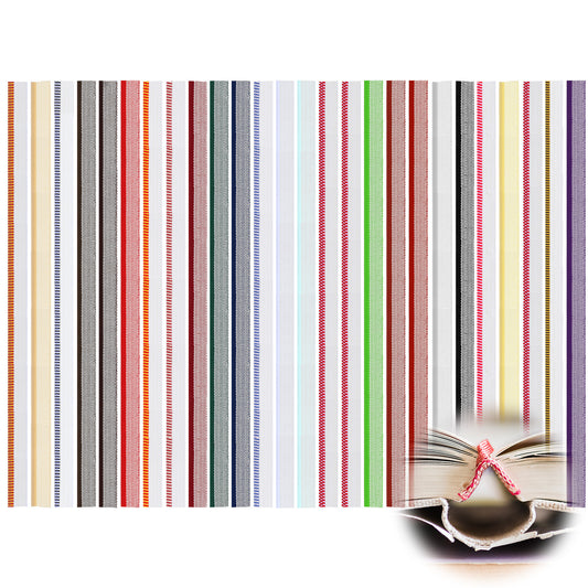 AOZUO 26pcs Book Binding Headband, 11.8x0.5 Inch Book Binding Cloth Cotton Bookbinding Endbands 26 Colors Book Binding Kits for Beginners Book Binding Decoration