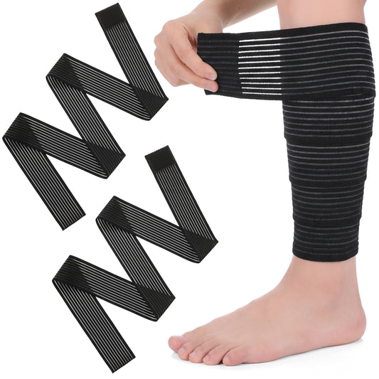 LXUEJIE 2 PCS Extra Long Elastic Knee Wrap Compression Bandage Brace Support, Adjustable Compression Wrap Knee Wraps for Legs Plantar Fasciitis Stabilising Ligaments Basketball Football Running