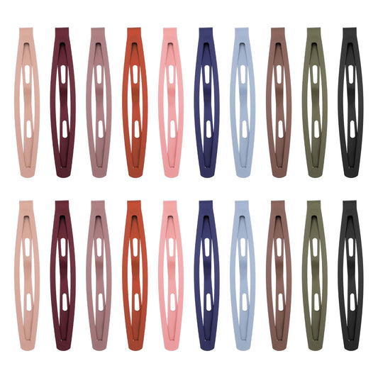 LXUEJIE 20 Pcs Snap Hair Clips, Non Slip Barrettes Metal Hairs Barrettes for Women Water Drop Hairs Barrette for Thick and Thin Fine Hair Festival Gifts(10 colors, 2.44 x 0.43in)
