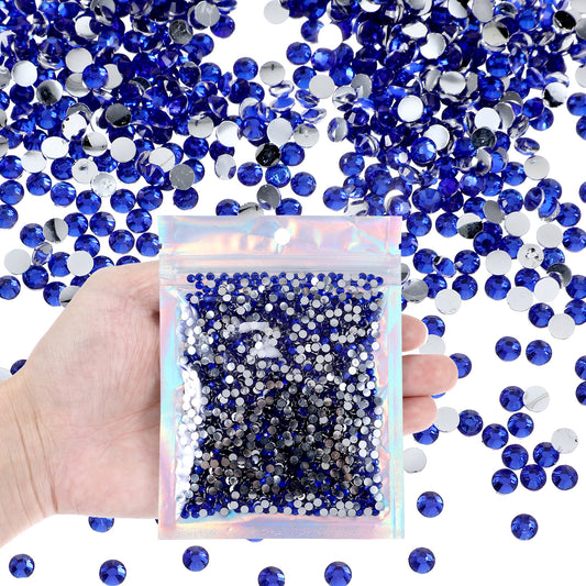 LXUEJIE 3000 Pieces 4 mm Resin Rhinestones, Shiny Rhinestone Flat Bottom Drill Sequins Embellishments Crystal Bling Diamonds for Shoes, Clothing, Cups, Bottles, Makeup, and DIY Nail Art Deco(Blue)