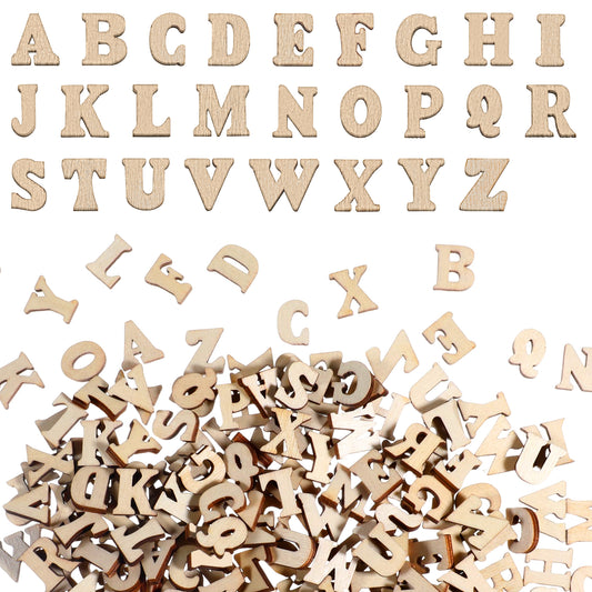 JIYIN 208 Pcs Mini Wooden Letters for Crafts, 15MM Unfinished Wood Alphabet Letters Decoration Small Alphabet Spelling Kits for DIY Signs and Arts Crafts Early Educational Learning