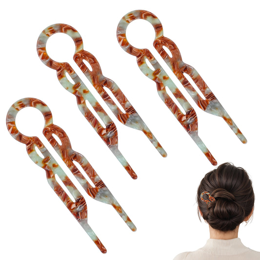 HJZHII Prestige Hair Pin for Women, 3 Pcs U Shape Hairpins Effortless Elegance Hairclips Comfortable Lialys Clip for Fine Thick Long Hair