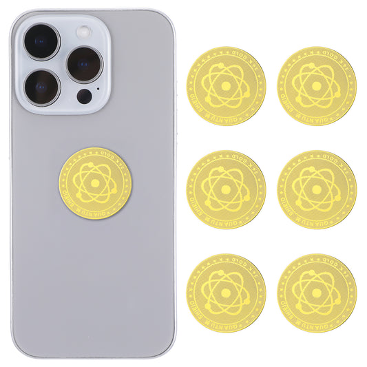 AOZUO 6pcs Cell Phone Protection Stickers, Gold Round Devices Effective Protect Stickers for Mobile Phone Laptops Tablets Computer TV Monitors All Device