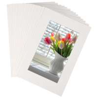 JJUNW 15 Pack 4x6 White Picture Mats, Photo Frame Mat, Matting for Picture-Frames White Core Bevel Cut Picture Matting for Artwork and Home Decor