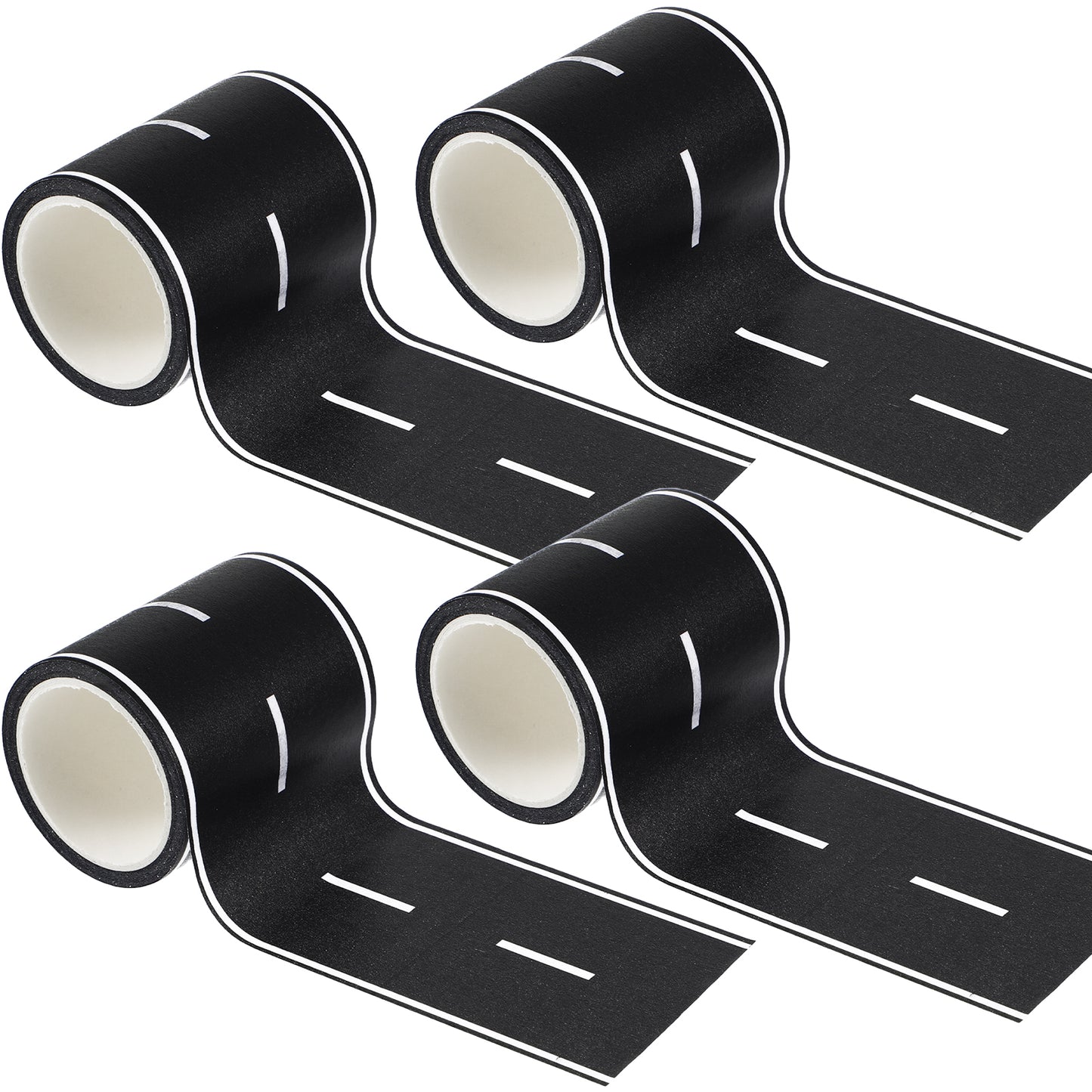WJIAAA Black Roadway Track Tape, Black Residue Free Road Car Track Road Tape for Mini Car for Birthday Party Racing Party Decoration 4 Pack 32.8