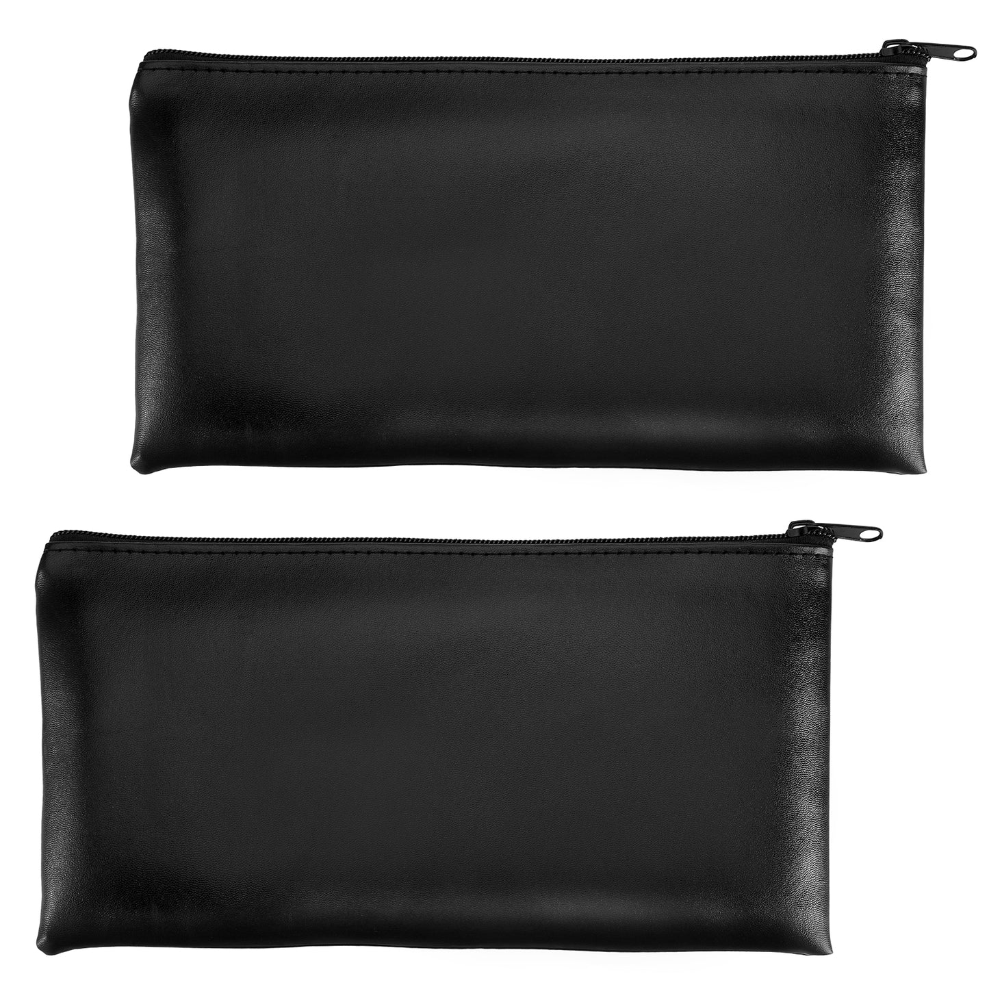 Molain 2Pcs Coin Purse with Zipper, PU Waterproof Security Durable Money Pouch Utility Zipper Wallet Pouches for Cash Money Holder Utility Wallet for Men Women