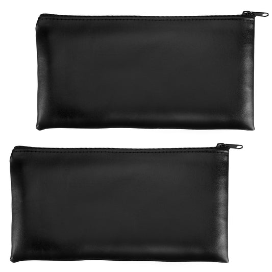Molain 2Pcs Coin Purse with Zipper, PU Waterproof Security Durable Money Pouch Utility Zipper Wallet Pouches for Cash Money Holder Utility Wallet for Men Women