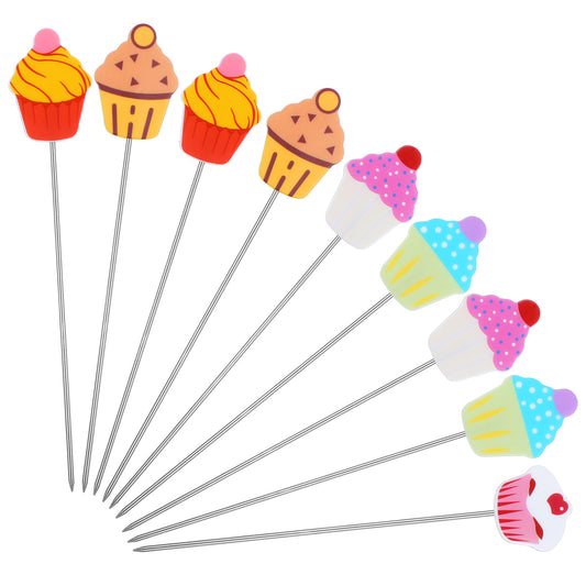 Amaxiu 9Pcs Cake Test for Baking, Stainless Steel Cake Testing Sticks Reusable Baking Doneness Tester Cupcake Topped Skewer Tools Cookie Baking Supplies for Bread Muffin Pastry