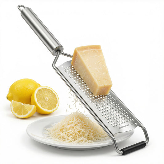 JJUNW Fine Cheese Grater, Salad Spinner, Flat Cheese Grater Garlic Graters with Handle, Stainless Steel Graters Kitchen Gadgets Cake Decorating Supplies Protect Cover