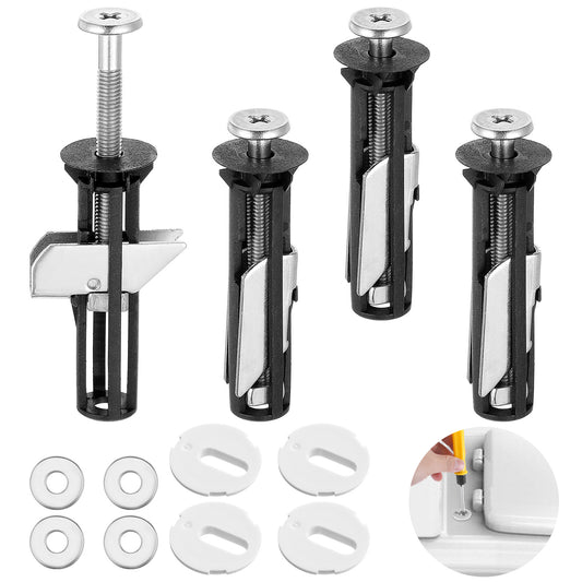 AOZUO 4Pcs Toilet Seat Fittings, Toilet Seat Locking Bolt Stainless Steel Toilet Seat Fixings Heavy Duty Toilet Seat Screws for Bathroom Toilet Bolt Locking Screws Replacement Fixing Kit Blind Holes