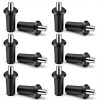TIESOME 24 PCS Spring Pin, Cabinet Door Damper Replacement Pins, Plastic Shutter Loaded Furniture Fittings Connector, Black