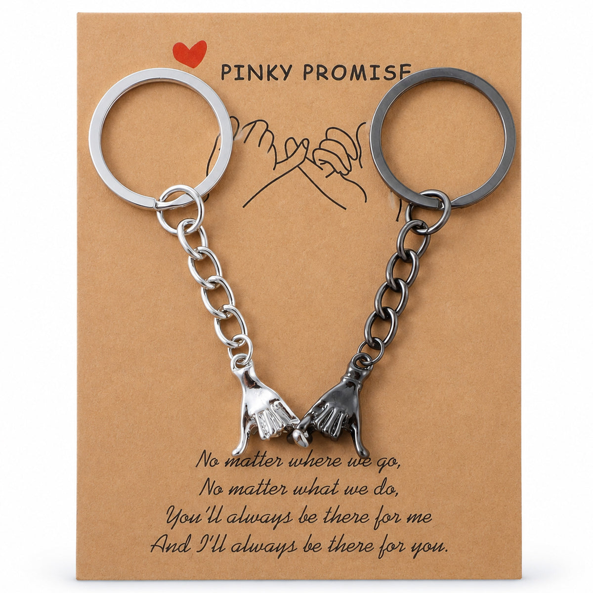 XLIUAX 2Pcs Pinky Promise Keychain, Matching Couple Keychain