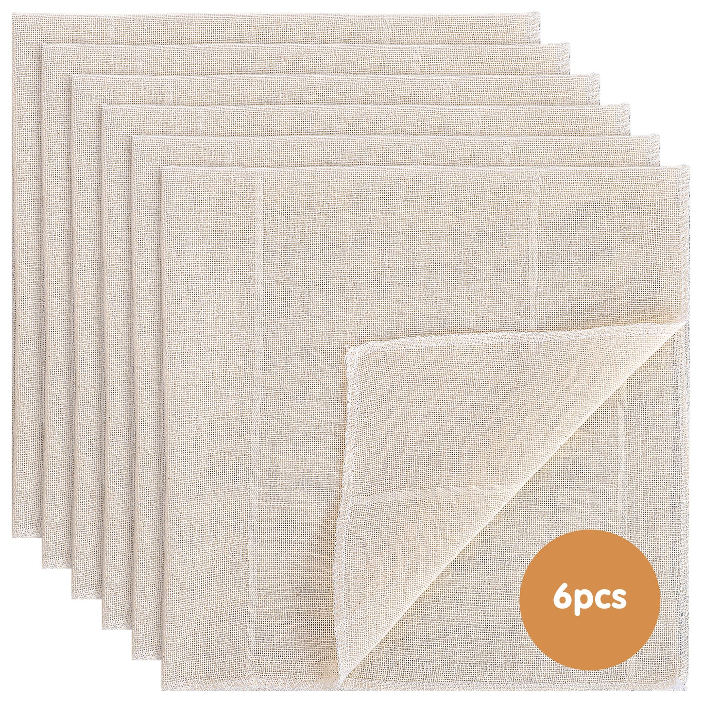 IANFAN 6 Pcs Cheese Cloths for Straining, 20 x 20 Inch Muslin Cloths Reusable Cotton Cheesecloth Square Precut Fabric Filter for Straining Milk Yogurt Juicing Cooking Baking
