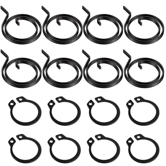 HJZHII 16 Pcs Door Handle Spring Repair Kit, Universal Hardware Door Handle Spring Replacement Repair Kit 8 Pcs 2-Turn 2.5mm Thick Coil Springs and 8Pcs Circlips for Doors Lock Internal Repairs