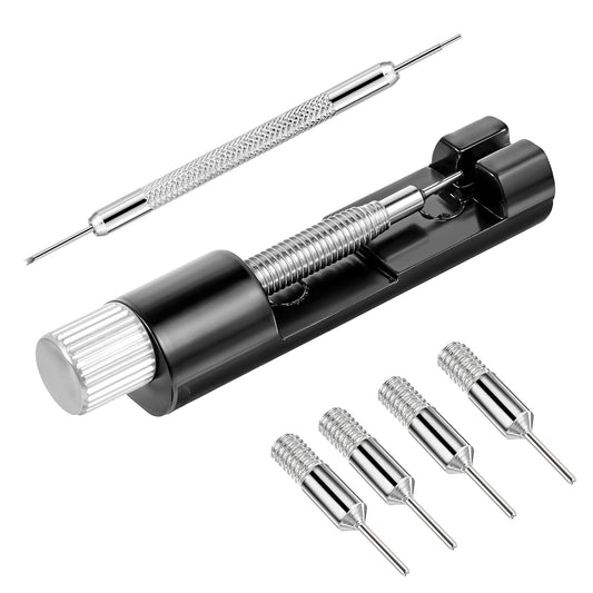 JIYIN Watch Link Removal Kit, Adjust and Remove Bracelets Tools with 5 PCS Replacement Pins, Watch Band Pin Remover, Watch Sizing Adjustment Tool Kit for Watch Repair and Sizing