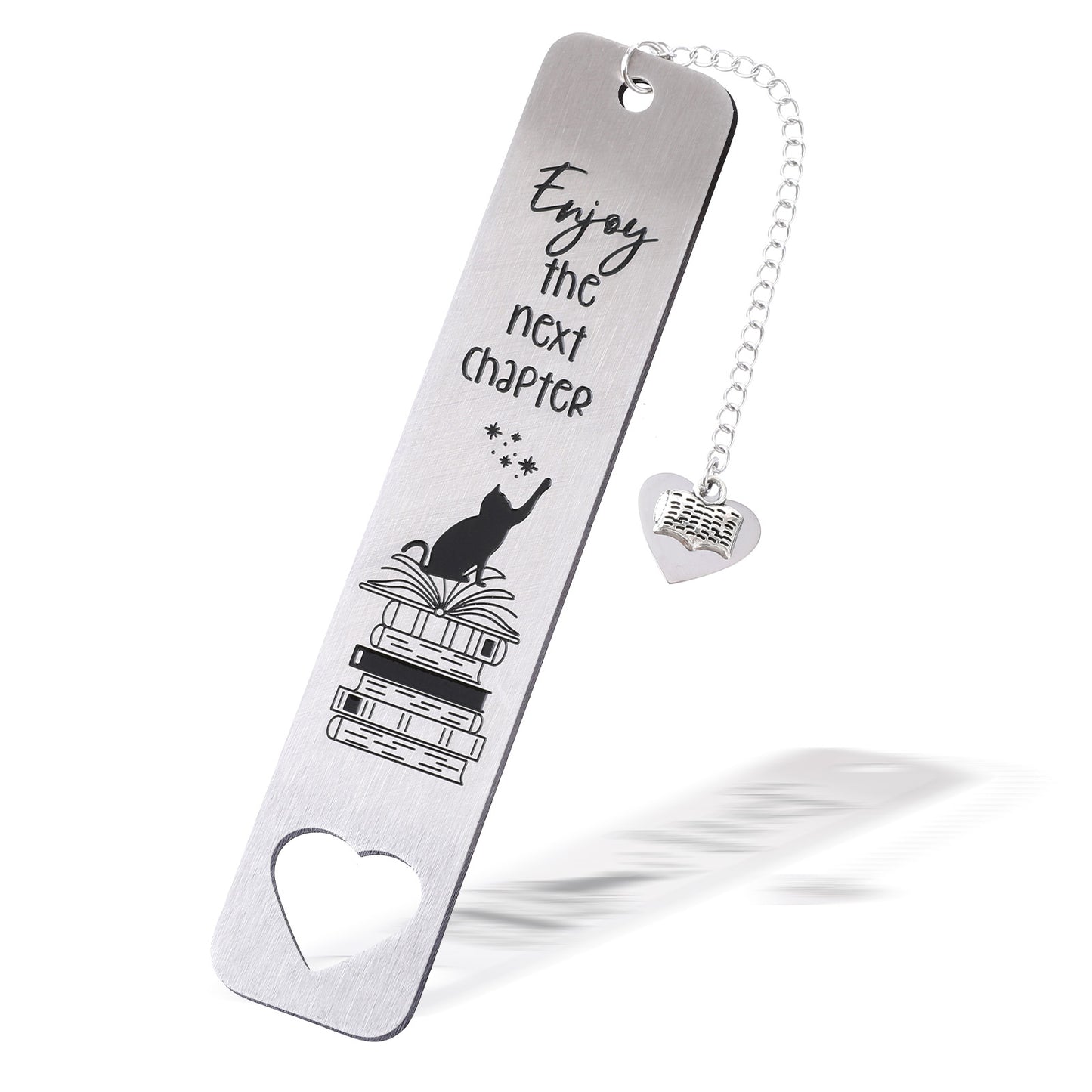 LXUEJIE Cute Cat Bookmark, Stainless Steel Cat Bookmarks Cats Paw Bookmarks Reading Gift for Lovers Cats(White)
